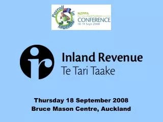 Thursday 18 September 2008 Bruce Mason Centre, Auckland