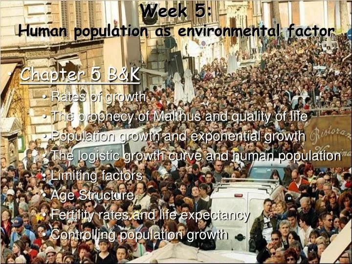 week 5 human population as environmental factor