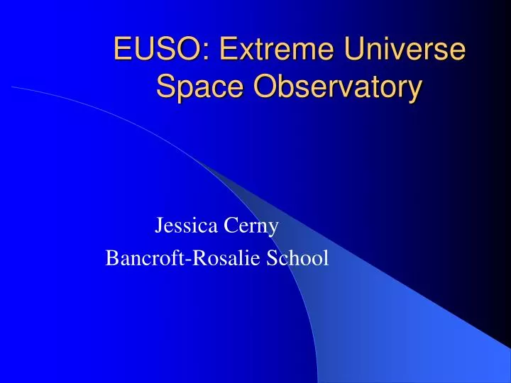 euso extreme universe space observatory