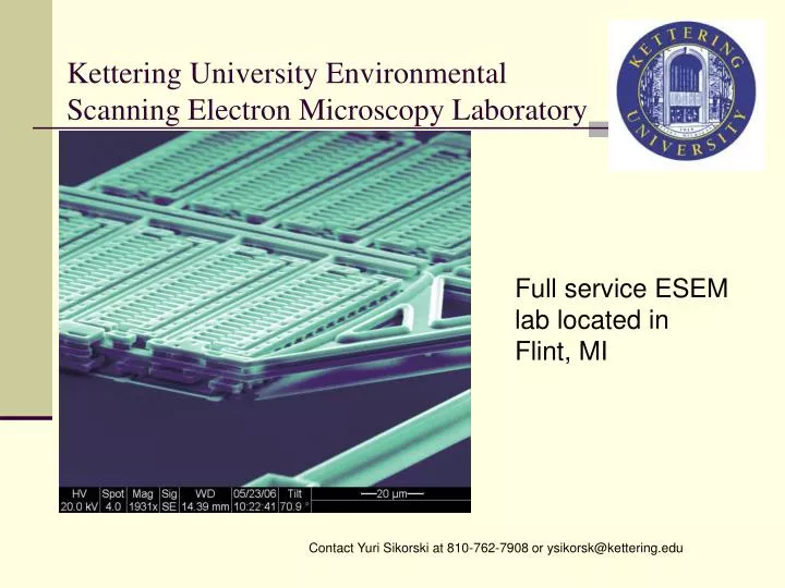 kettering university environmental scanning electron microscopy laboratory