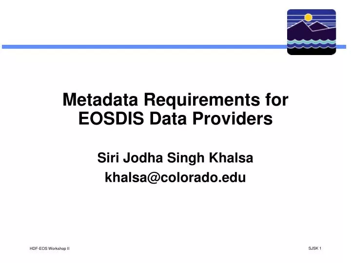 metadata requirements for eosdis data providers