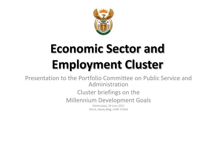 economic sector and employment cluster