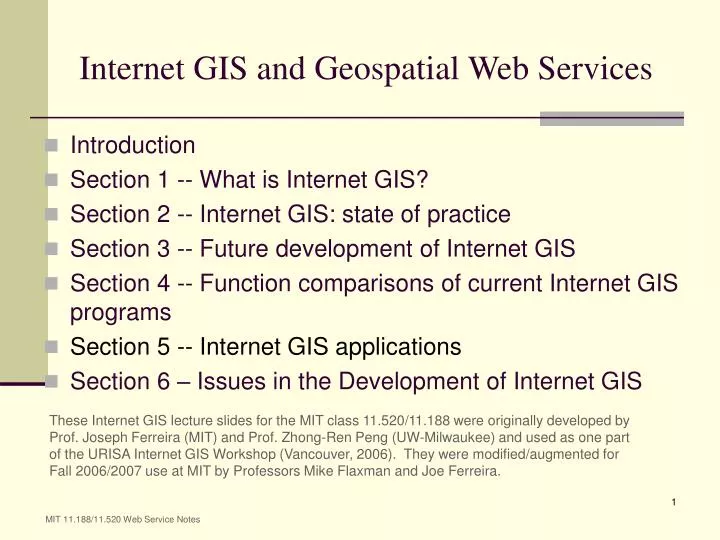 internet gis and geospatial web services
