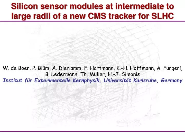 silicon sensor modules at intermediate to large radii of a new cms tracker for slhc