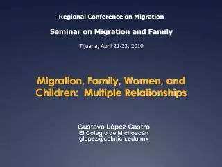 Migration, Family, Women, and Children: Multiple Relationships