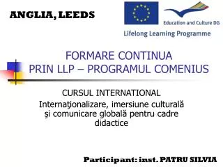 formare continua prin llp programul comenius