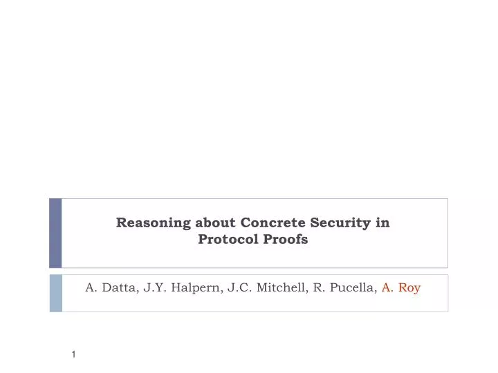 reasoning about concrete security in protocol proofs