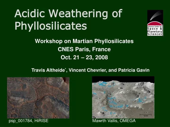 acidic weathering of phyllosilicates
