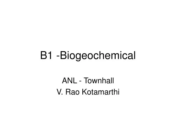b1 biogeochemical