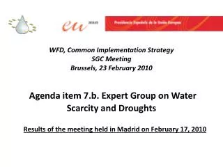 Results of the meeting held in Madrid on February 17, 2010