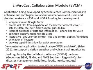 EnViroCast Collaboration Module (EVCM)