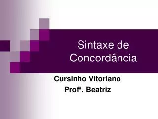 sintaxe de concord ncia