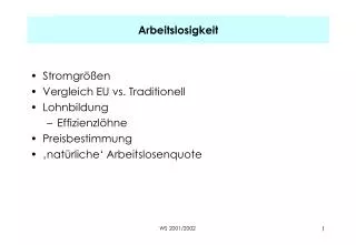 arbeitslosigkeit