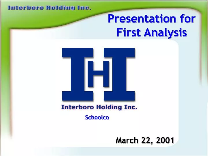 presentation for first analysis