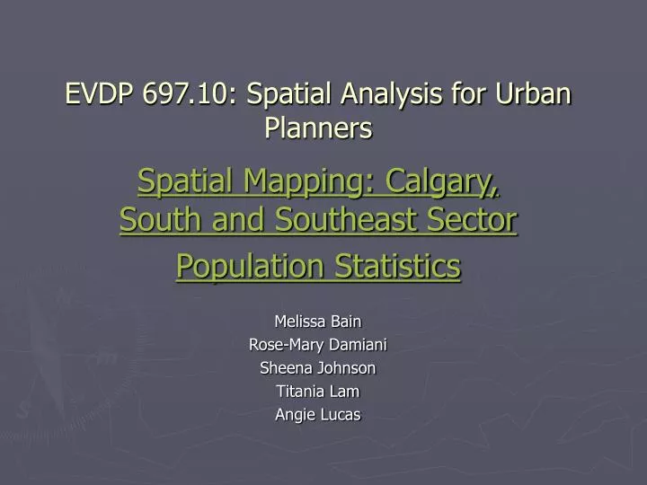 evdp 697 10 spatial analysis for urban planners