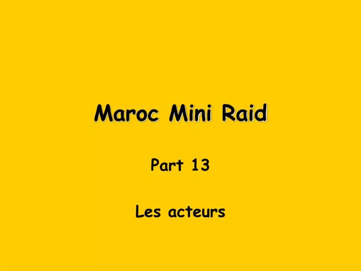 maroc mini raid