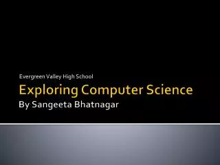 Exploring Computer Science By Sangeeta Bhatnagar