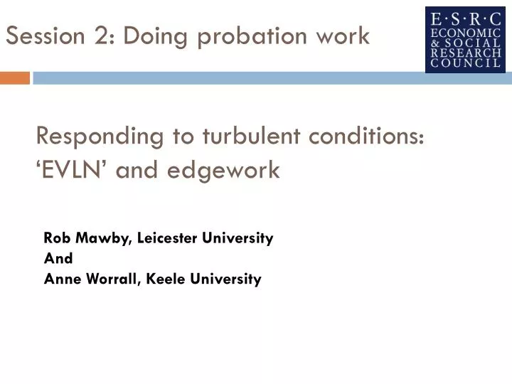 responding to turbulent conditions evln and edgework