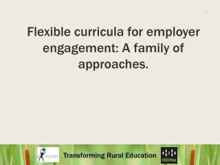 Flexible curricula for employer engagement: A family of approaches.