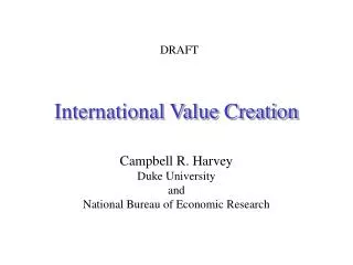 International Value Creation