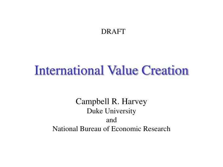 international value creation