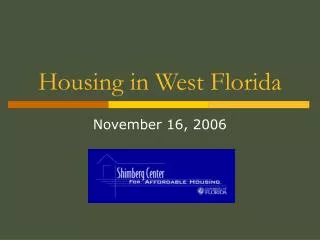 Housing in West Florida