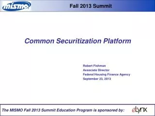 Common Securitization Platform