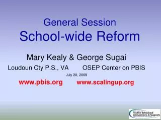 General Session School-wide Reform