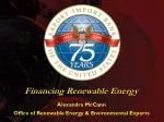 Financing Renewable Energy - slide 1