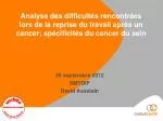 Cancer du sein et reprise du travail - slide 1
