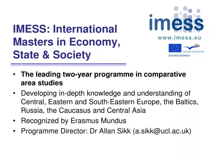 imess international masters in economy state society