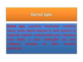genul epic
