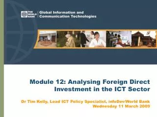 Module 12: Analysing Foreign Direct Investment in the ICT Sector