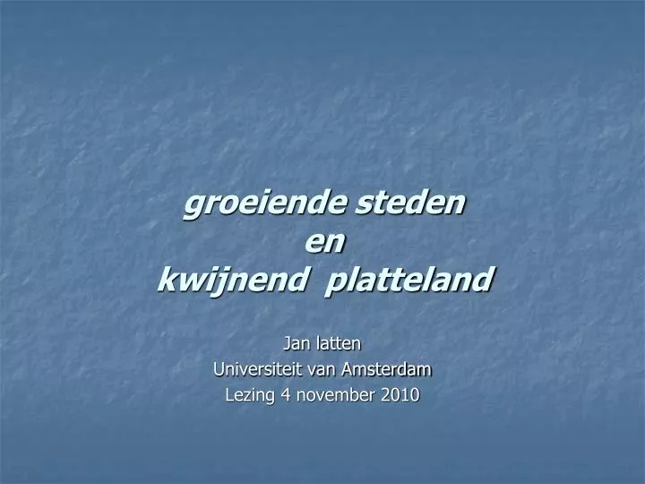 groeiende steden en kwijnend platteland