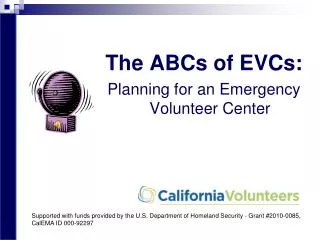 The ABCs of EVCs: Planning for an Emergency Volunteer Center
