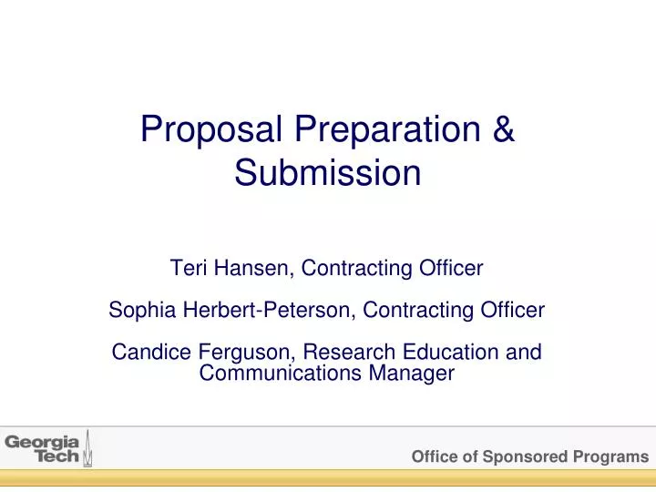 proposal preparation submission