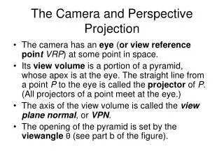 The Camera and Perspective Projection
