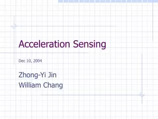 Acceleration Sensing