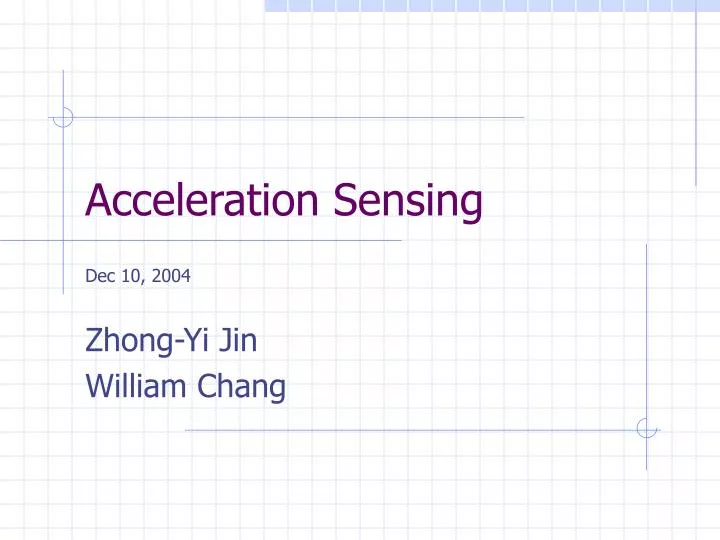 acceleration sensing