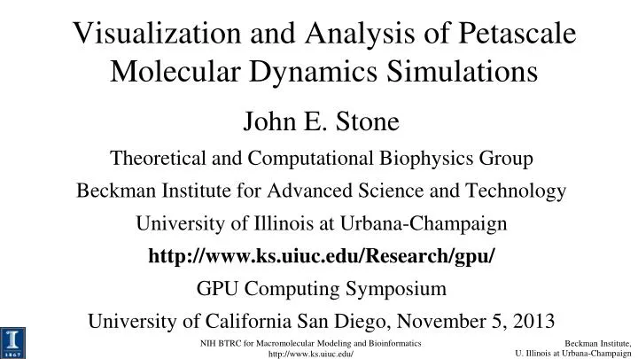 visualization and analysis of petascale molecular dynamics simulations