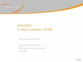 FINANCE 6. Stock valuation - FCFM