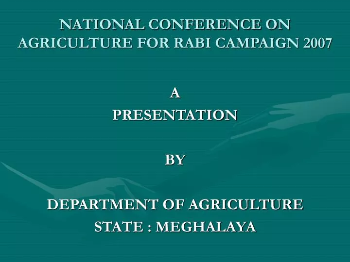 national conference on agriculture for rabi campaign 2007