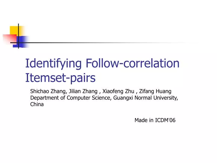 identifying follow correlation itemset pairs