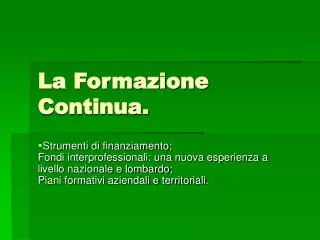 la formazione continua