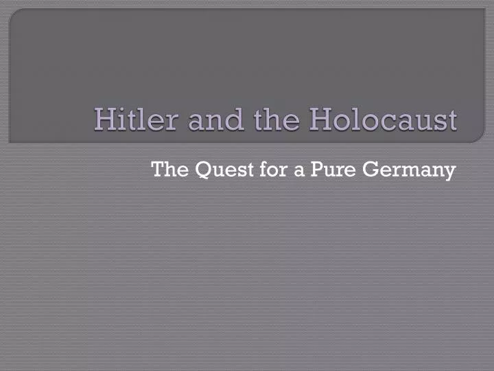 hitler and the holocaust
