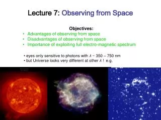 Lecture 7: Observing from Space