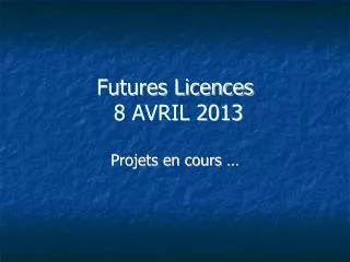 projets en cours