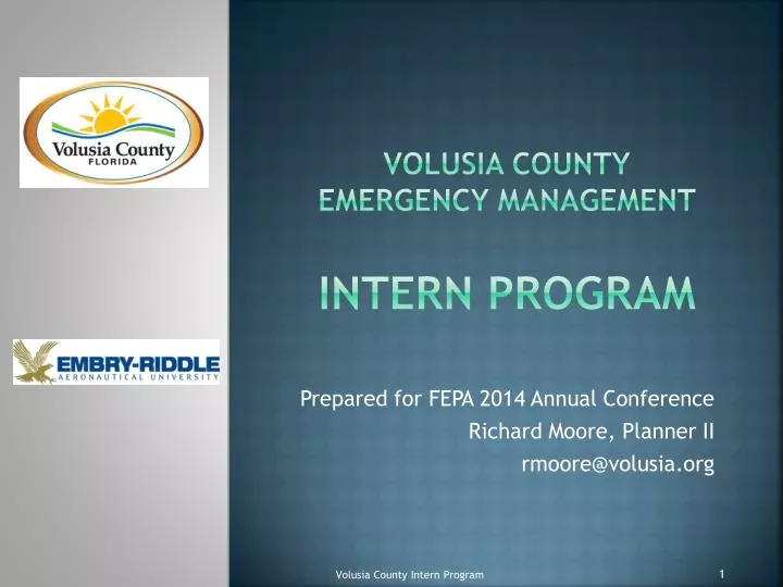 volusia county emergency management intern program
