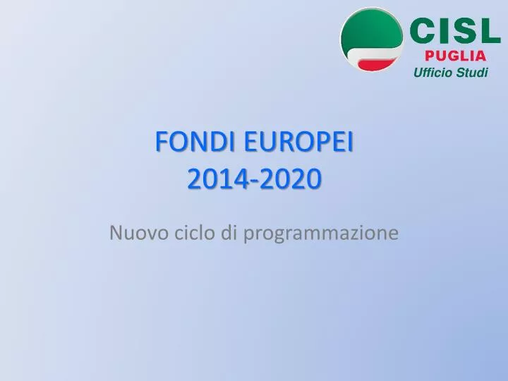 fondi europei 2014 2020