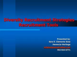 Diversity Recruitment Strategies Recruitment Tools